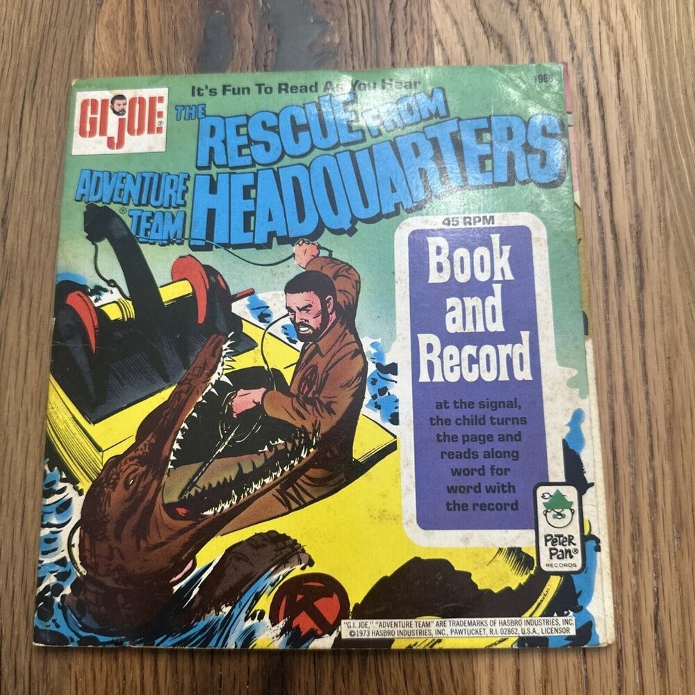 GI Joe Book And Record # 1968 The Rescue From Adventure Team Headquarters VTG